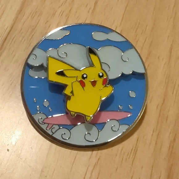 Pikachu flying surfing pin new change magnet Pokemon official blue - Picture 1 of 3